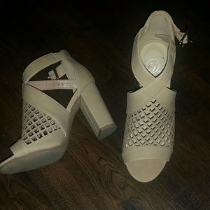 Nude block heels